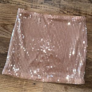 Sequin Skirt XS Brown Mini Sexy Elastic Waist Going Out Party Sparkly Shein
